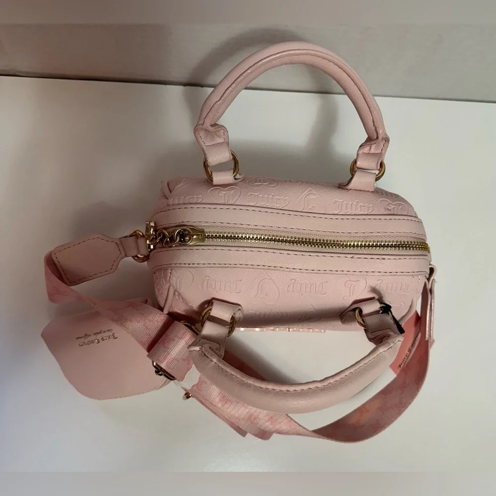 JUICY COUTURE dusty pink semi charmed satchel/crossbody bag